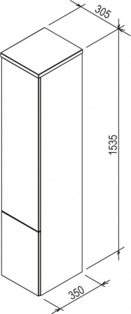Outlet_Шкаф боковой Ravak SB 350 ROSA II белый X000000927 интернет магазин сантехники BATHPOINT