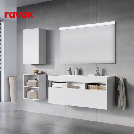 SET NATURAL 1200 БЕЛЫЙ (Зеркало + Раковина + Тумба + Шкаф) интернет магазин сантехники BATHPOINT
