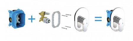 Смеситель скрытого монтажа Ravak Chrome CR 066.00 без внутренней части, хром X070057 интернет магазин сантехники BATHPOINT
