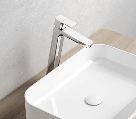 Фиксированный слив для умывальника белый интернет магазин сантехники BATHPOINT