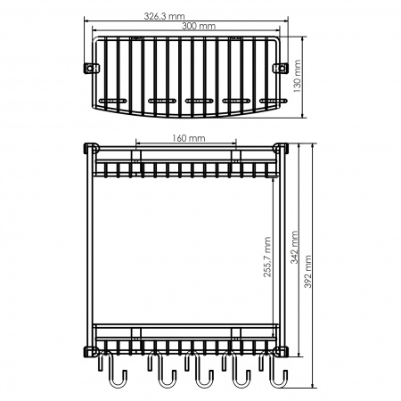 K-1422 Полка металлическая двойная интернет магазин сантехники BATHPOINT