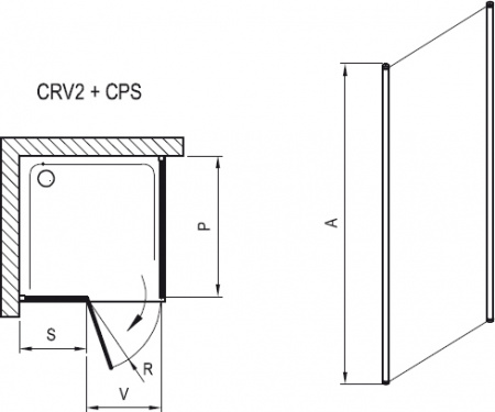 Outlet_Душевая стенка RAVAK CPS-80 профиль хром/стекло прозрачное 9QV40C00Z1 интернет магазин сантехники BATHPOINT