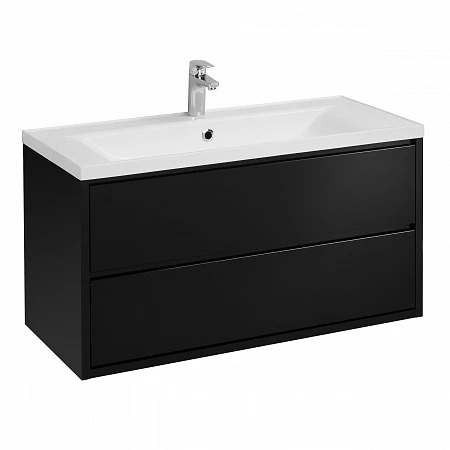 Тумба под раковину Aquaton Римини 80 черный глянец 1A226701RN950 NEW