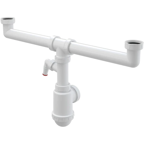 Сифон для двойной мойки AlcaPlast A448P-DN50/40